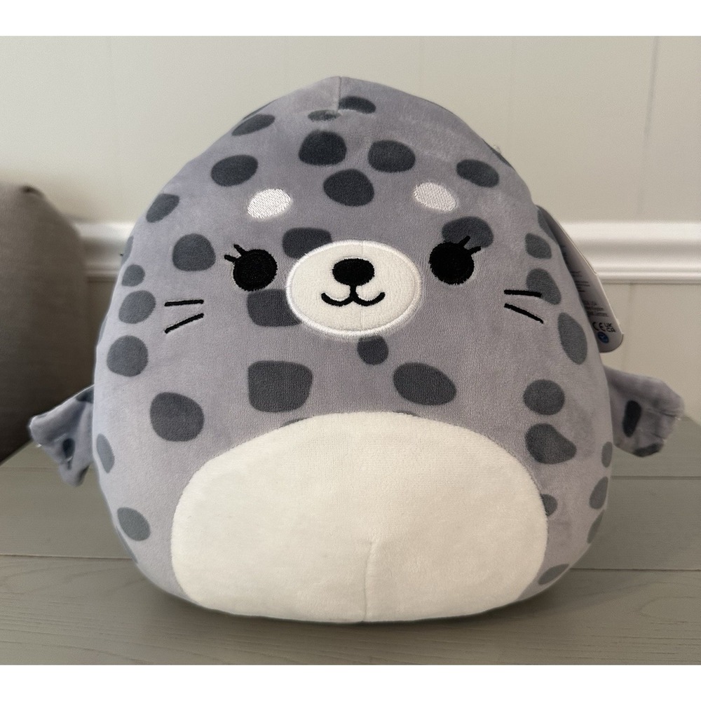 NEW Squishmallow Isis the Spotted Seal 10" Gray Soft Plush KellyToys WITH TAG - Picture 2 of 8
